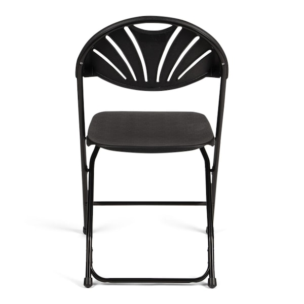 TitanPRO™ Fanback Plastic Folding Chair, Black